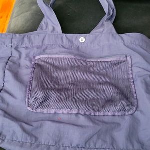 Lulu lemon blue nylon shopping bag